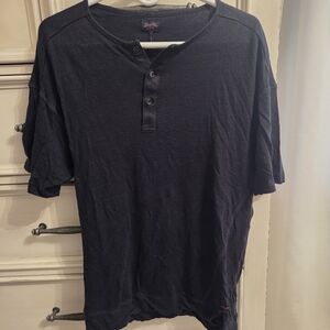 Men's GOOD MAN brand Linen Henley Short Sleeve Shirt